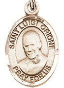 St. Luigi Orione - .50" Oval - Gold Filled Side Medal