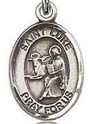 St. Luke the Apostle - .50" Oval - Sterling Silver Side Medal