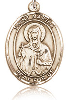 St. Marina - .50" Oval - Gold Filled Side Medal