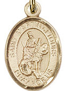 St. Martin of Tours - .50" Oval - Gold Filled Side Medal