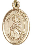 St. Matilda - .50" Oval - Gold Filled Side Medal