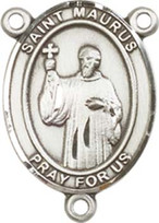 St. Maurus  - .75" Oval - Sterling Silver Centerpiece