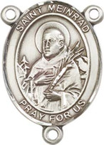 St. Meinrad of Einsiedeln  - .75" Oval - Sterling Silver Centerpiece