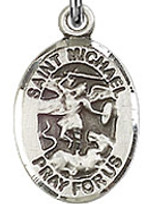 St. Michael the Archangel - .50" Oval - Sterling Silver Side Medal