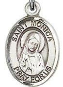 St. Monica - .50" Oval - Sterling Silver Side Medal