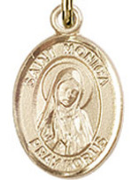 St. Monica - .50" Oval - Gold Filled Side Medal