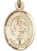 St. Nicholas - .50" Oval - Gold Filled Side Medal