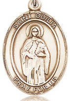 St. Odilia - .50" Oval - Gold Filled Side Medal