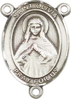 St. Olivia  - .75" Oval - Sterling Silver Centerpiece