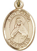 St. Olivia - .50" Oval - Gold Filled Side Medal