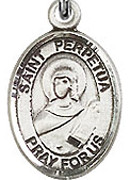 St. Perpetua - .50" Oval - Sterling Silver Side Medal