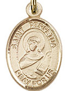 St. Perpetua - .50" Oval - Gold Filled Side Medal
