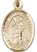 St. Peter Nolasco - .50" Oval - Gold Filled Side Medal