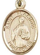 St. Placidus - .50" Oval - Gold Filled Side Medal