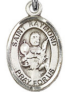 St. Raymond Nonnatus - .50" Oval - Sterling Silver Side Medal