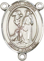 St. Roch  - .75" Oval - Sterling Silver Centerpiece