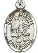 St. Rosalia - .50" Oval - Sterling Silver Side Medal