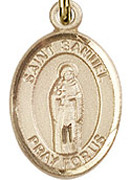 St. Samuel - .50" Oval - Gold Filled Side Medal