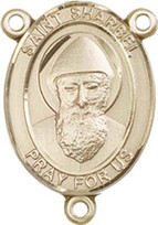 St. Sharbel  - .75" Oval - Gold Filled Centerpiece