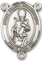 St. Simon the Apostle - .75" Oval - Sterling Silver Centerpiece
