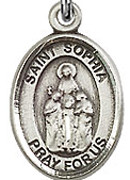St. Sophia - .50" Oval - Sterling Silver Side Medal