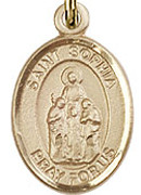 St. Sophia - .50" Oval - Gold Filled Side Medal