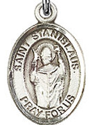 St. Stanislaus - .50" Oval - Sterling Silver Side Medal