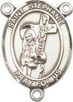 St. Stephanie  - .75" Oval - Sterling Silver Centerpiece