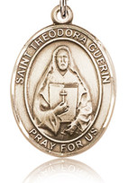 St. Theodora - .50" Oval - Gold Filled Side Medal