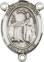 St. Valentine of Rome  - .75" Oval - Sterling Silver Centerpiece