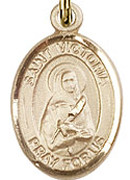St. Victoria - .50" Oval - Gold Filled Side Medal