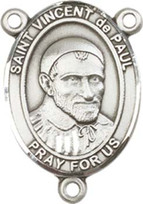 St. Vincent de Paul  - .75" Oval - Sterling Silver Centerpiece