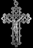 Nickel Silver Lattice Crucifix