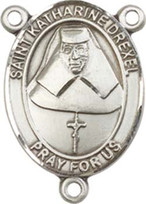 St. Katharine Drexel  - .75" Oval - Pewter Centerpiece