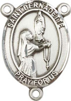 St. Bernadette - .75" Oval - Pewter Centerpiece St. Bernadette - .75" Oval - Pewter Centerpiece