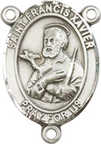 St. Francis Xavier - .75" Oval - Pewter Centerpiece