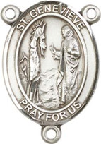 St. Genevieve - .75" Oval - Pewter Centerpiece