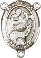 St. Jason  - .75" Oval - Pewter Centerpiece