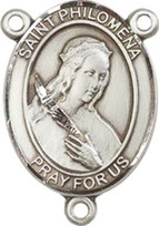 St. Philomena  - .75" Oval - Pewter Centerpiece