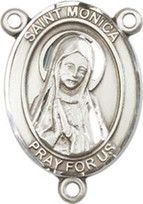 St. Monica  - .75" Oval - Pewter Centerpiece