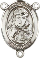 St. Sarah  - .75" Oval - Pewter Centerpiece