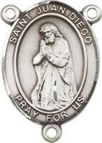 St. Juan Diego  - .75" Oval - Pewter Centerpiece