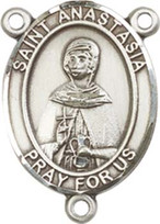 St. Anastasia - .75" Oval - Pewter Centerpiece