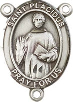 St. Placidus  - .75" Oval - Pewter Centerpiece