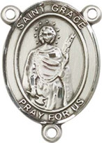 St. Grace  - .75" Oval - Pewter Centerpiece