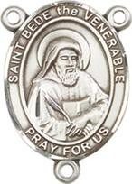 St. Bede the Venerable - .75" Oval - Pewter Centerpiece