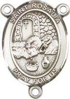 St. Rosalia  - .75" Oval - Pewter Centerpiece