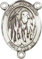 St. Polycarp of Smyrna  - .75" Oval - Pewter Centerpiece