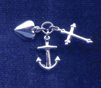 Sterling silver Faith, Hope, & Charity Pendant