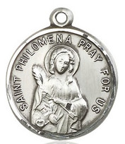 Round St. Philomena Medal - .75" - Pewter